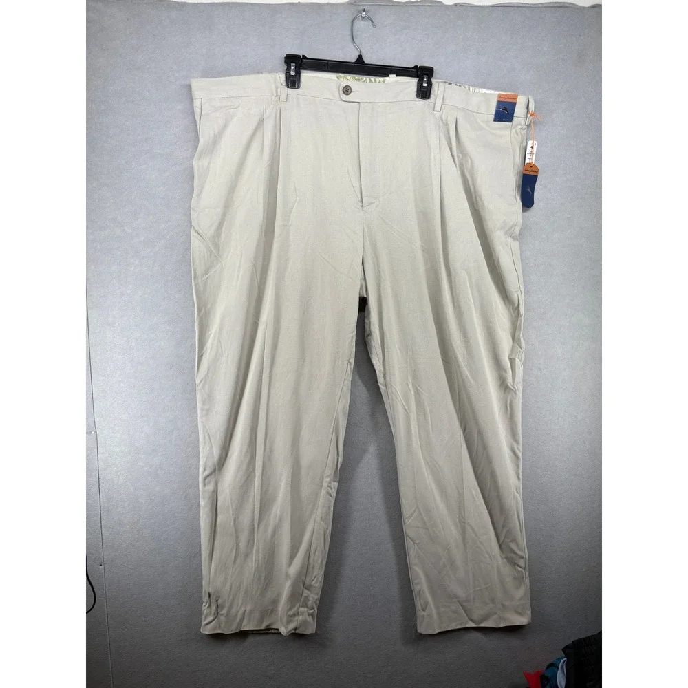 Tommy Bahama Men's New St Thomas DBL Pleat‎ Pant 54x32 Abbey Stone Khaki